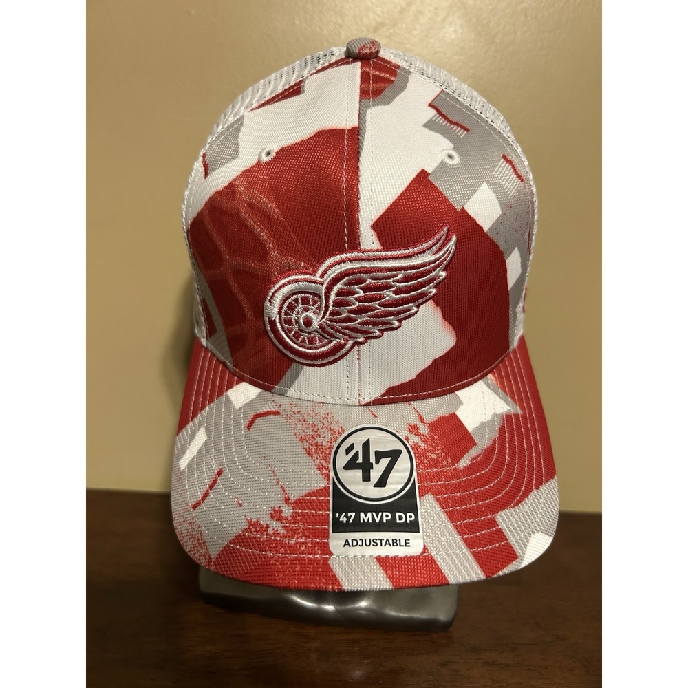NEW Detroit Red Wings 47 Brand Trucker Hat MVP DP Adult OSFM SnapBack Geometric